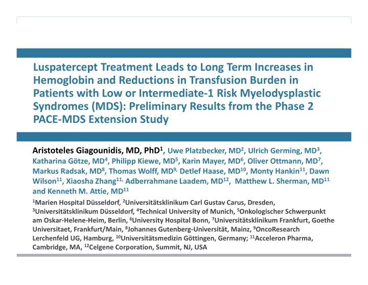 luspatercept treatment leads to long term increases in