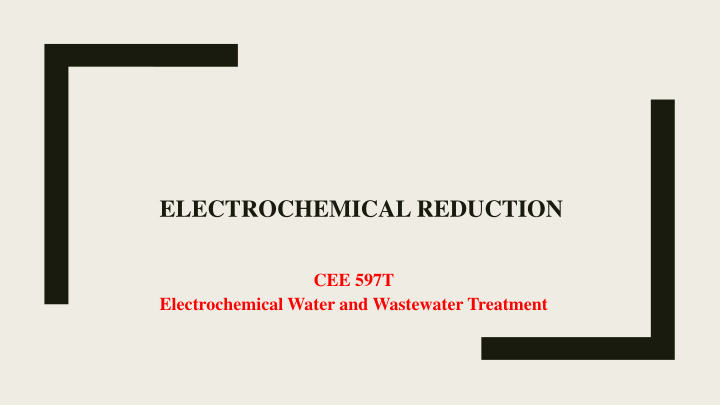 electrochemical reduction