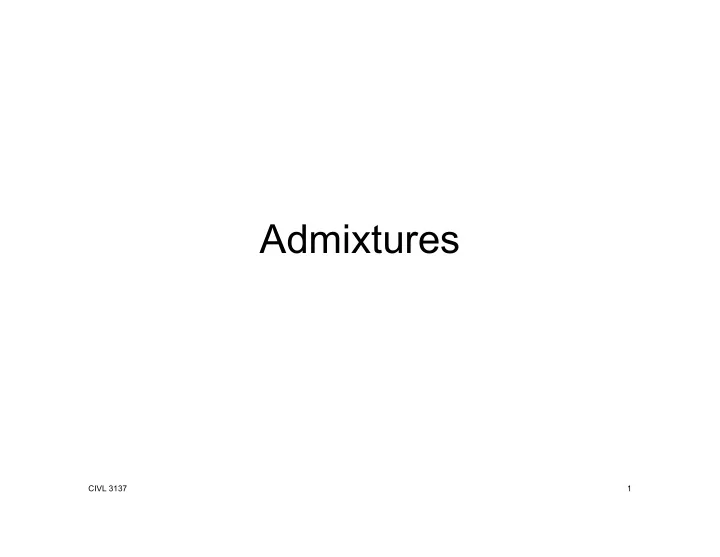 admixtures