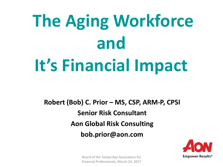 the aging workforce and