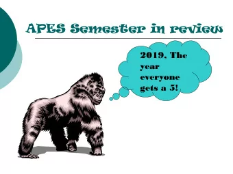 APES Semester in review  2019, The  year  everyone  gets a 5!  SCORE!!!!  There is no longer a