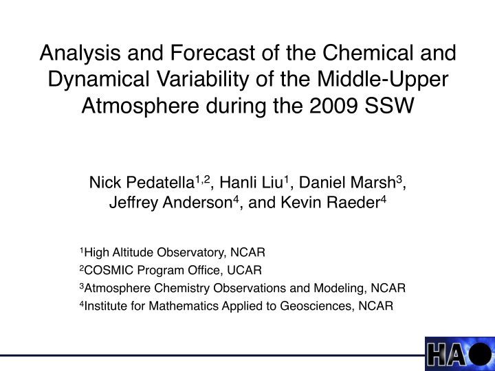 analysis and forecast of the chemical and dynamical
