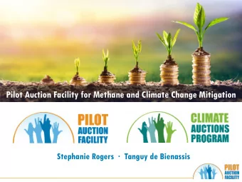 Pilot Auction Facility for Methane and Climate Change Mitigation  Stephanie Rogers    Tanguy de