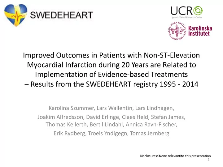myocardial infarction during 20 years are related to