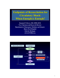 endpoints of resuscitation for endpoints of resuscitation