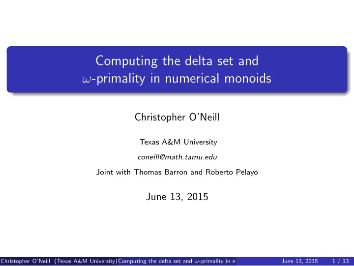 computing the delta set and primality in numerical monoids