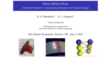 Wires Within Wires  A Minimal Model for Computational Bioelectronic Peptide Design R. A. Mansbach 1