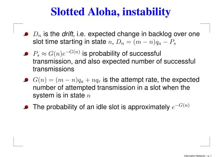 slotted aloha instability
