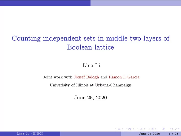 counting independent sets in middle two layers of