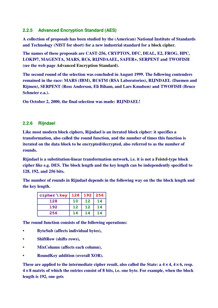2 2 5 advanced encryption standard aes a collection of