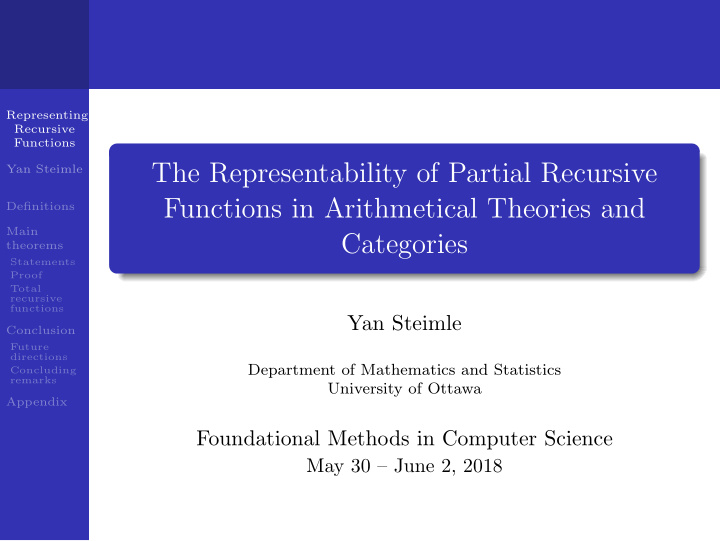 the representability of partial recursive