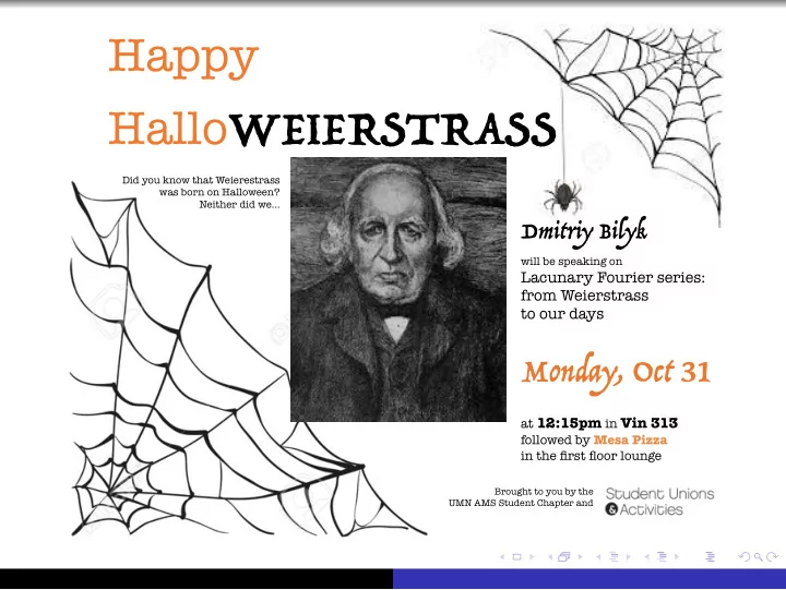 karl theodor wilhelm weierstrass 31 october 1815 19