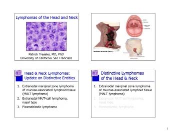 Distinctive Lymphomas  Head &amp; Neck Lymphomas:  Update on Distinctive Entities  of the Head