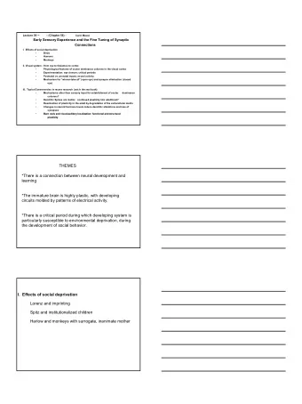 1  There is a connection between neural development and learning  K.  Lorenz  Konrad Lorenz' work