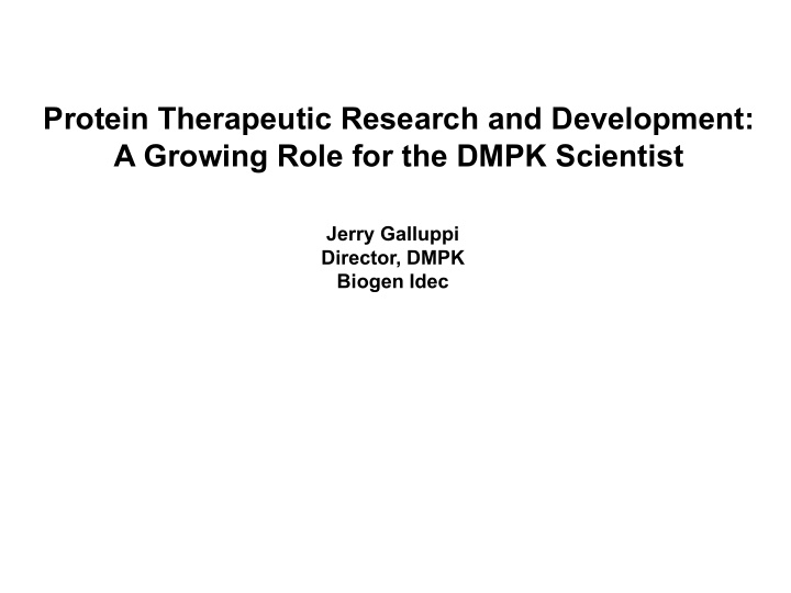 protein therapeutic research and development a growing