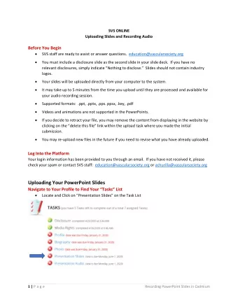 Uploading Your PowerPoint Slides Navigate to Your Profile to Find Your  Tasks  List