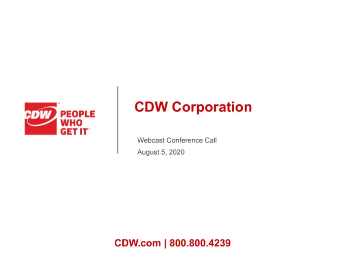 cdw corporation