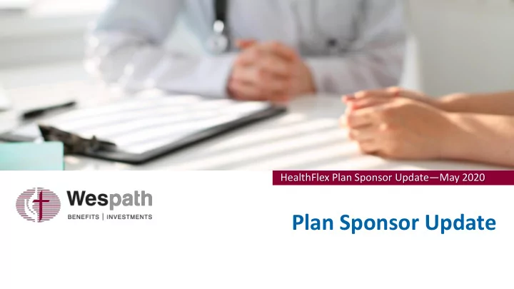 plan sponsor update agenda