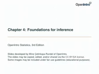 Chapter 4: Foundations for inference  OpenIntro Statistics, 3rd Edition  Slides developed by Mine C