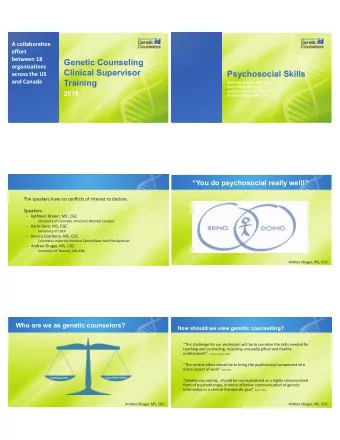 Genetic Counseling  organizations  Clinical Supervisor  Psychosocial Skills  across the US