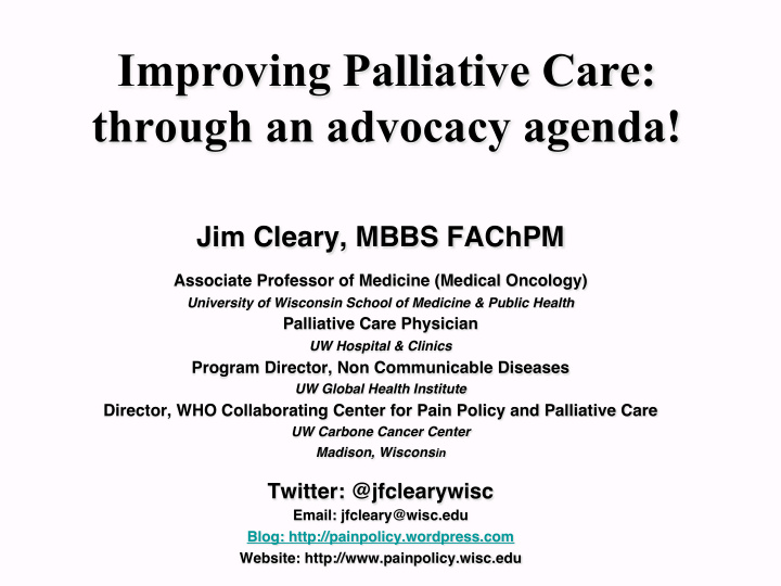 improving palliative care