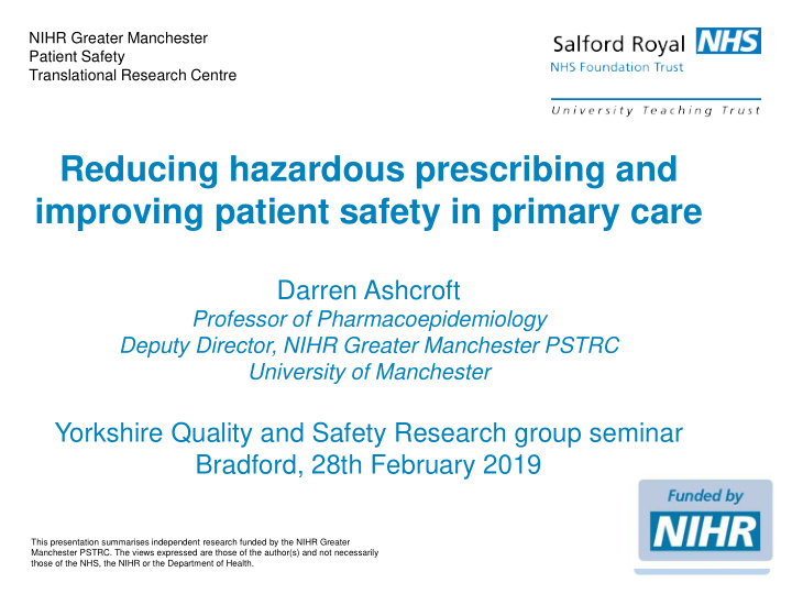 reducing hazardous prescribing and improving patient
