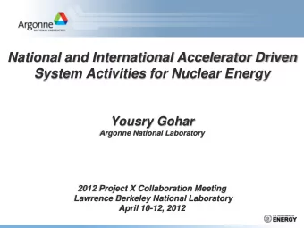 National and International Accelerator Driven System Activities for Nuclear Energy  Yousry Gohar