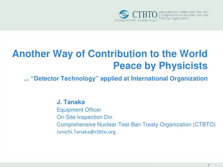 another way of contribution to the world peace by