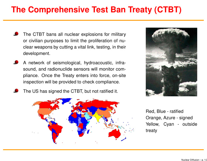 the comprehensive test ban treaty ctbt