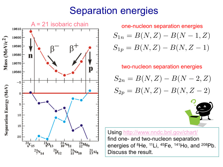 separation energies