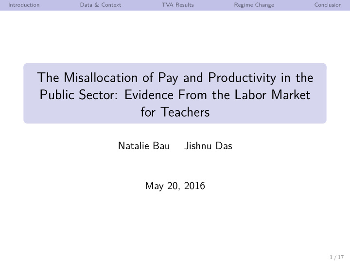 the misallocation of pay and productivity in the public