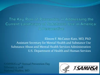 Substance Abuse and Mental Health Services Administration  U.S. Department of Health and Human