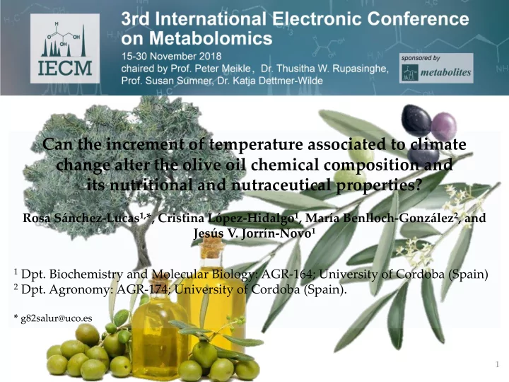 change alter the olive oil chemical composition and