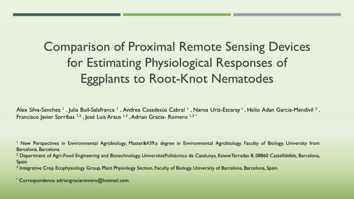 comparison of proximal remote sensing devices for