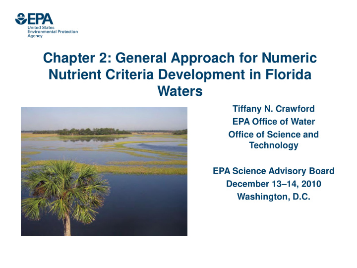chapter 2 general approach for numeric nutrient criteria