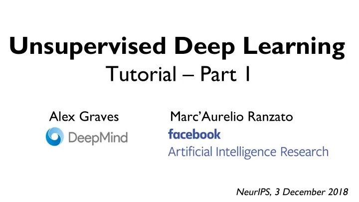 unsupervised deep learning