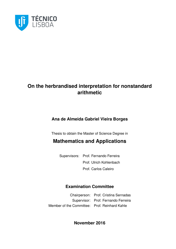 on the herbrandised interpretation for nonstandard