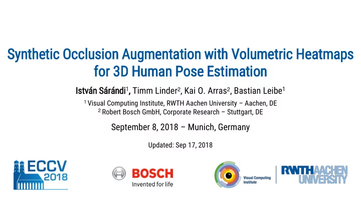 synthetic occlusion augmentation wit ith volumetric