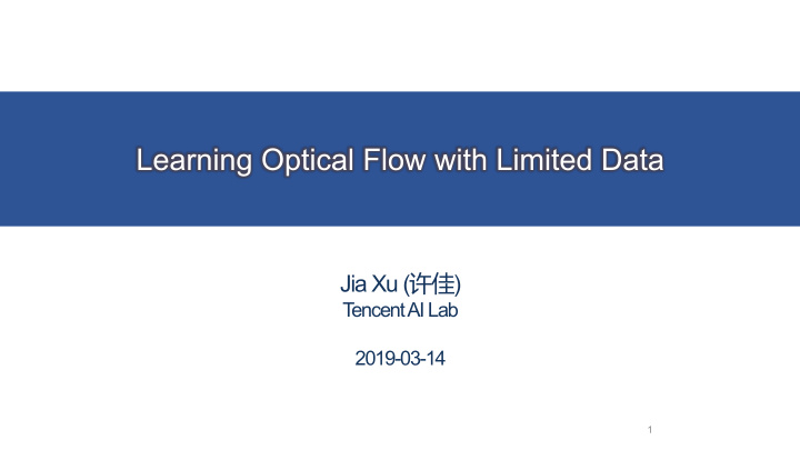 learning optical flow with limited data