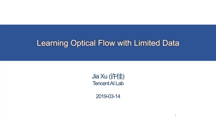 learning optical flow with limited data