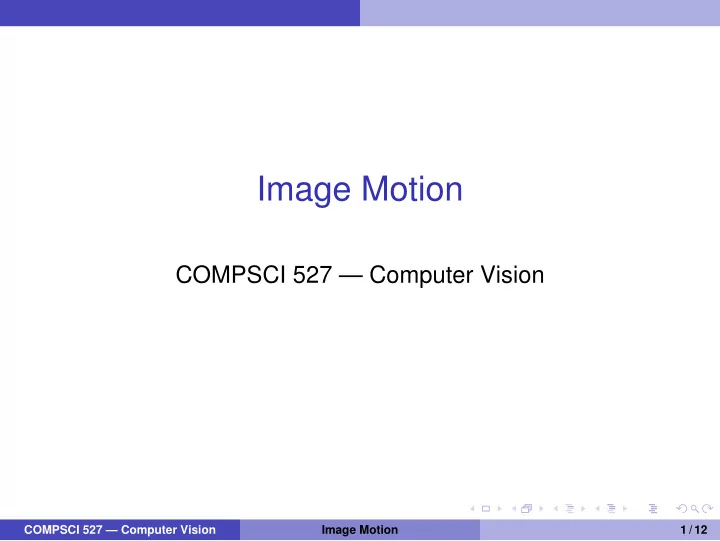 image motion