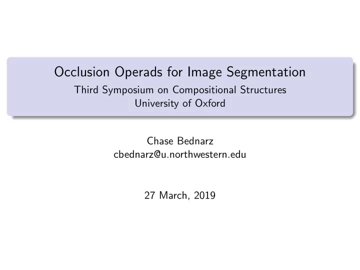 occlusion operads for image segmentation