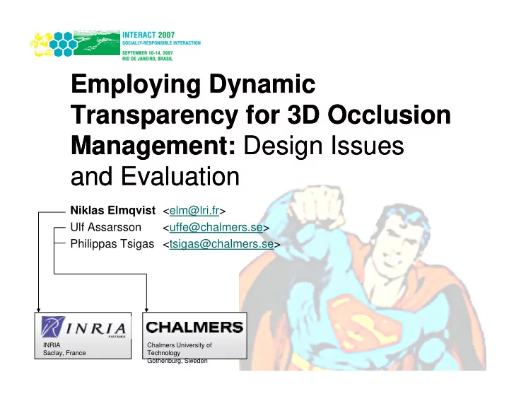 employing dynamic employing dynamic transparency for 3d