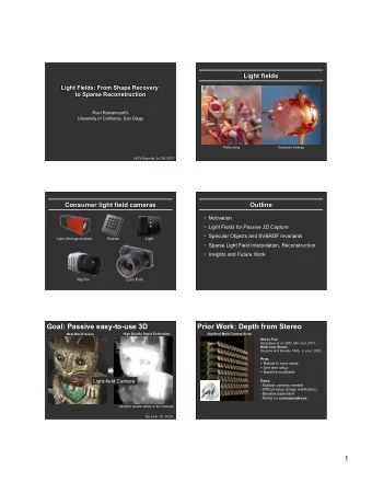 1  Prior Work: Depth from Defocus  Prior Work: Modifying Cameras  DSLR with a focusing mechanism