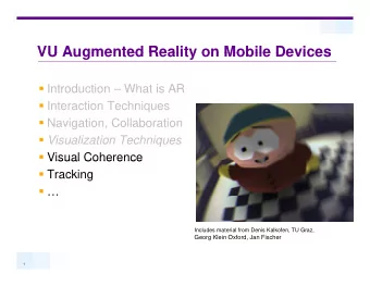VU Augmented Reality on Mobile Devices  VU Augmented Reality on Mobile Devices  Introduction