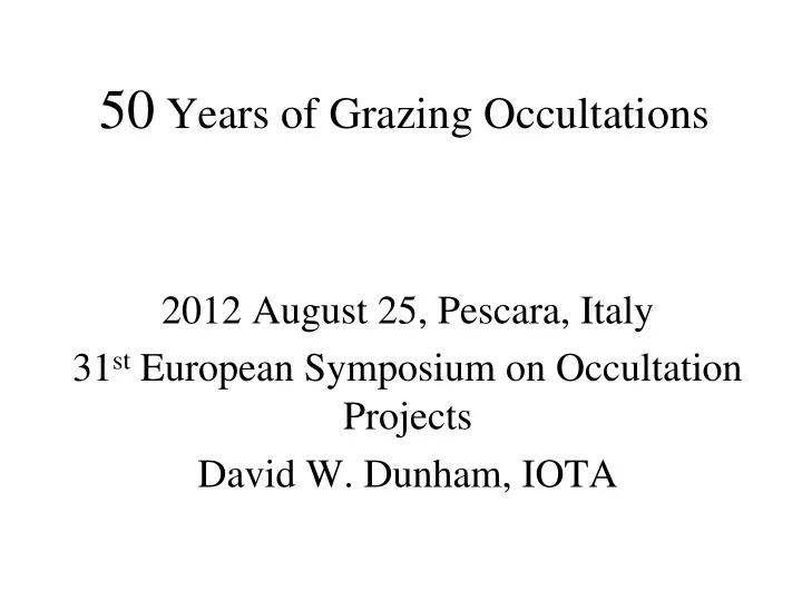 grazing occultation geometry moscow institute of