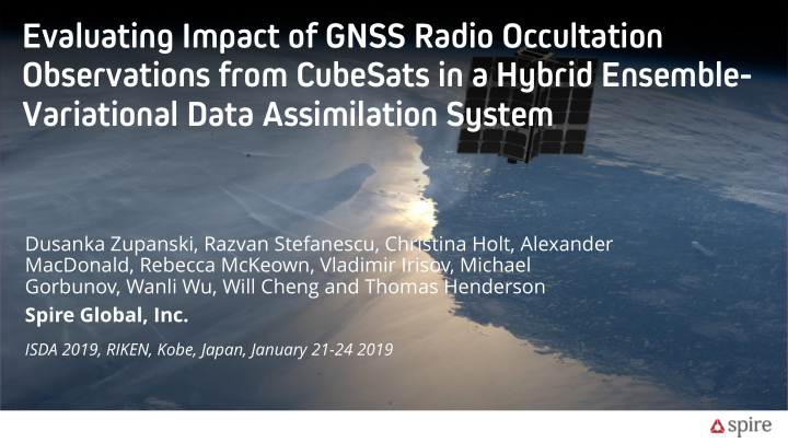 evaluating impact of gnss radio occultation observations