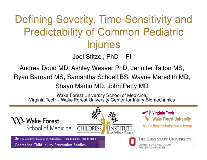 defining severity time sensitivity and predictability of