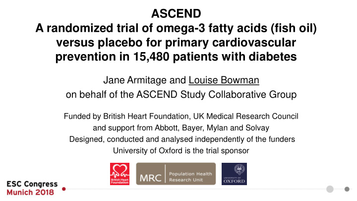 versus placebo for primary cardiovascular
