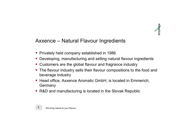 axxence natural flavour ingredients